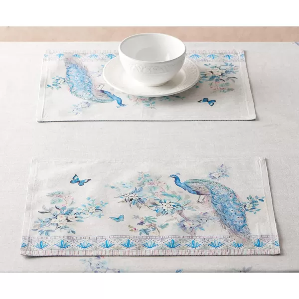 Maison d Hermine Table Cover 100 Combed Cotton Premium Decorative Tablecloth 70x108 Rectangle Tablecloths Washable for Dining Home Wedding Banquet Buffet  Pastries13x19 Placemats Peacock Utopia