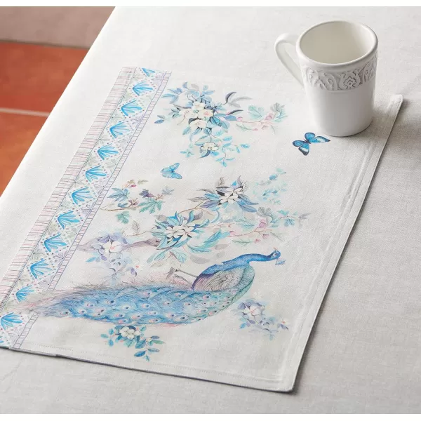 Maison d Hermine Table Cover 100 Combed Cotton Premium Decorative Tablecloth 70x108 Rectangle Tablecloths Washable for Dining Home Wedding Banquet Buffet  Pastries13x19 Placemats Peacock Utopia