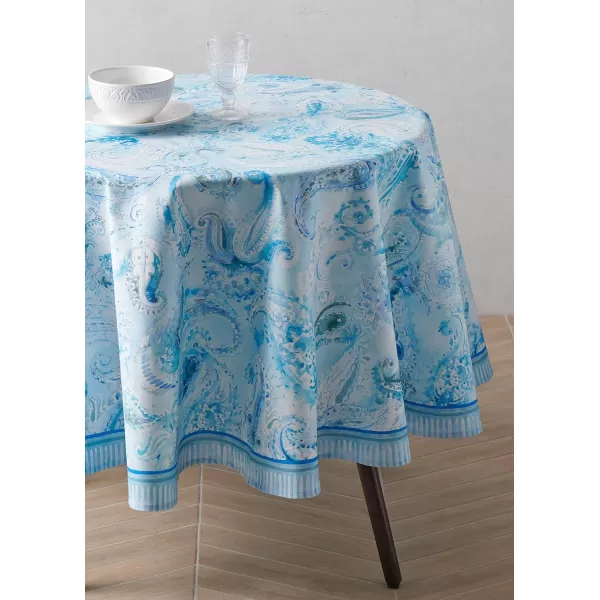 Maison d Hermine Table Cover 100 Combed Cotton Premium Decorative Tablecloth 70x108 Rectangle Tablecloths Washable for Dining Home Wedding Banquet Buffet  Pastries70 Diameter Table Cloth Paisley Blues