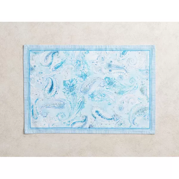 Maison d Hermine Table Cover 100 Combed Cotton Premium Decorative Tablecloth 70x108 Rectangle Tablecloths Washable for Dining Home Wedding Banquet Buffet  Pastries13x19 Placemats Paisley Blues