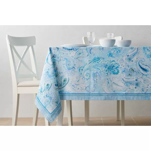 Maison d Hermine Table Cover 100 Combed Cotton Premium Decorative Tablecloth 70x108 Rectangle Tablecloths Washable for Dining Home Wedding Banquet Buffet  Pastries70x120 Table Cloth Paisley Blues