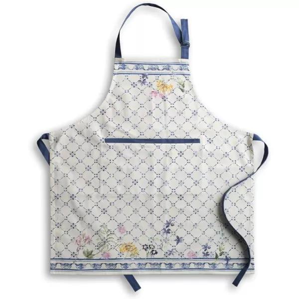 Maison d Hermine 100 Cotton Kitchen Apron with an Adjustable Neck with Long Ties for Women Men Chef05  Faience