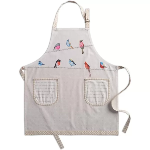 Maison d Hermine 100 Cotton Kitchen Apron with an Adjustable Neck with Long Ties for Women Men Chef09  Birdies on Wire