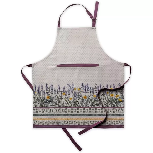 Maison d Hermine 100 Cotton Kitchen Apron with an Adjustable Neck with Long Ties for Women Men Chef10  Fanny Lavender