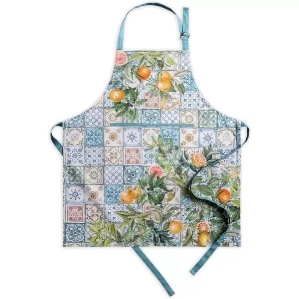 Maison d Hermine 100 Cotton Kitchen Apron with an Adjustable Neck with Long Ties for Women Men Chef12  Agrume