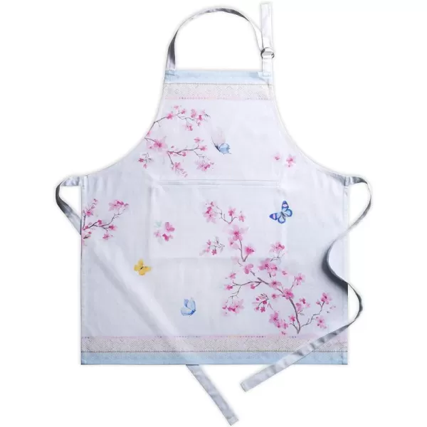 Maison d Hermine 100 Cotton Kitchen Apron with an Adjustable Neck with Long Ties for Women Men Chef15  Blossoms in Spring