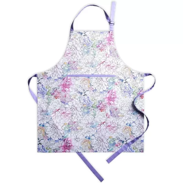 Maison d Hermine 100 Cotton Kitchen Apron with an Adjustable Neck with Long Ties for Women Men Chef22  Floral Love