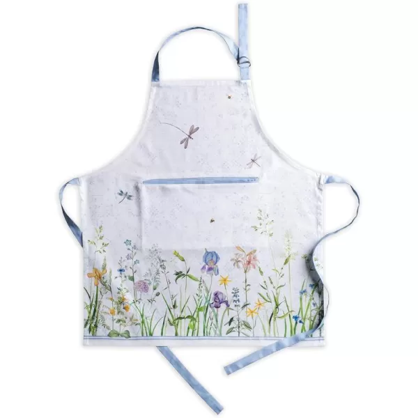 Maison d Hermine 100 Cotton Kitchen Apron with an Adjustable Neck with Long Ties for Women Men Chef25  Fleurs De Mai