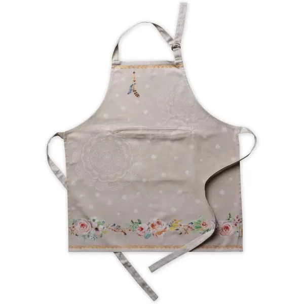 Maison d Hermine 100 Cotton Kitchen Apron with an Adjustable Neck with Long Ties for Women Men Chef29  Ibiza  Beige