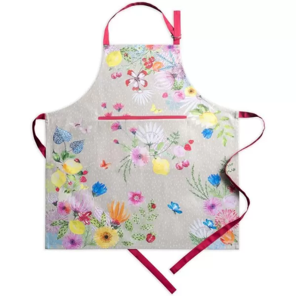 Maison d Hermine 100 Cotton Kitchen Apron with an Adjustable Neck with Long Ties for Women Men Chef40  Jardin Dete  Fog