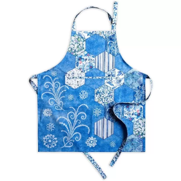 Maison d Hermine 100 Cotton Kitchen Apron with an Adjustable Neck with Long Ties for Women Men Chef41  Summer Blues