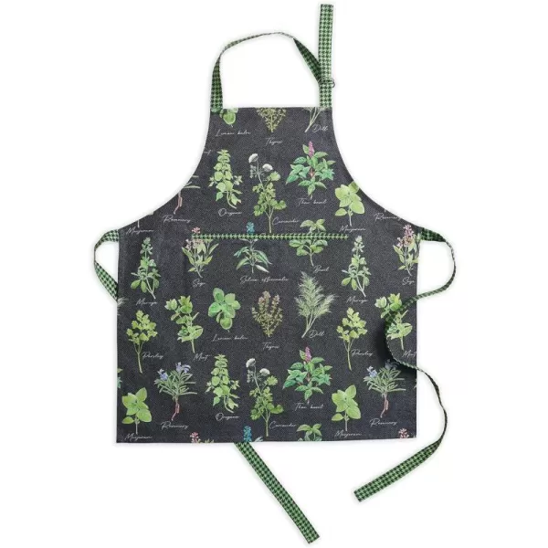 Maison d Hermine Apron 100 Cotton 1 Piece Adjustable Neck Strap Apron with Center Pocket for Home Kitchen  SpringSummer03  Fresh Herbs