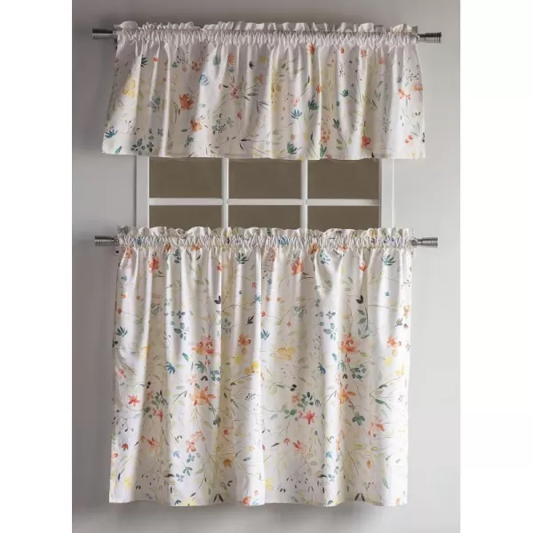 Maison d Hermine Canton 100 Cotton Set of 3 Kitchen Window Curtain for Cafe Kitchen Bedroom Home 2 Tiers 28x36 and 1 Valance 56x1803  Colmar