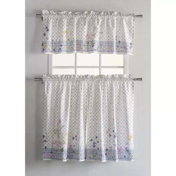Maison d Hermine Canton 100 Cotton Set of 3 Kitchen Window Curtain for Cafe Kitchen Bedroom Home 2 Tiers 28x36 and 1 Valance 56x1808  Faence