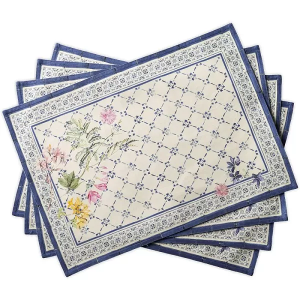 Maison d Hermine Cloth Placemats 100 Cotton Set of 4 Decorative Washable Table Placemat Dining Holidays Buffet Parties amp Wedding Use Summer Picnic  SpringSummer02  Faience Set of 4