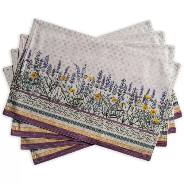 Maison d Hermine Cloth Placemats 100 Cotton Set of 4 Decorative Washable Table Placemat Dining Holidays Buffet Parties amp Wedding Use Summer Picnic  SpringSummer12  Fanny Lavender Set of 4