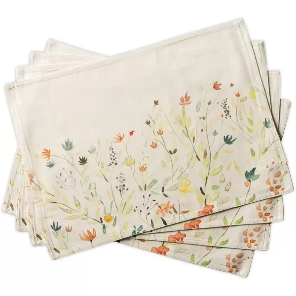 Maison d Hermine Cloth Placemats 100 Cotton Set of 4 Decorative Washable Table Placemat Dining Holidays Buffet Parties amp Wedding Use Summer Picnic  SpringSummer01  Colmar Set of 4