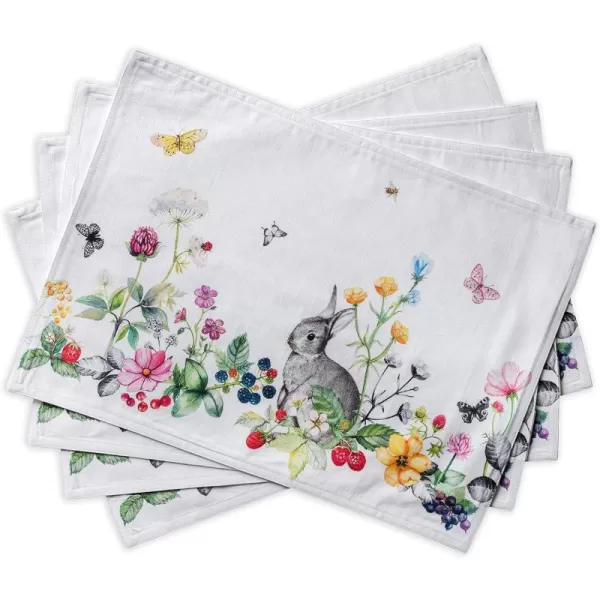 Maison d Hermine Cloth Placemats 100 Cotton Set of 4 Decorative Washable Table Placemat Dining Holidays Buffet Parties amp Wedding Use Summer Picnic  SpringSummer15  Printemps Set of 4