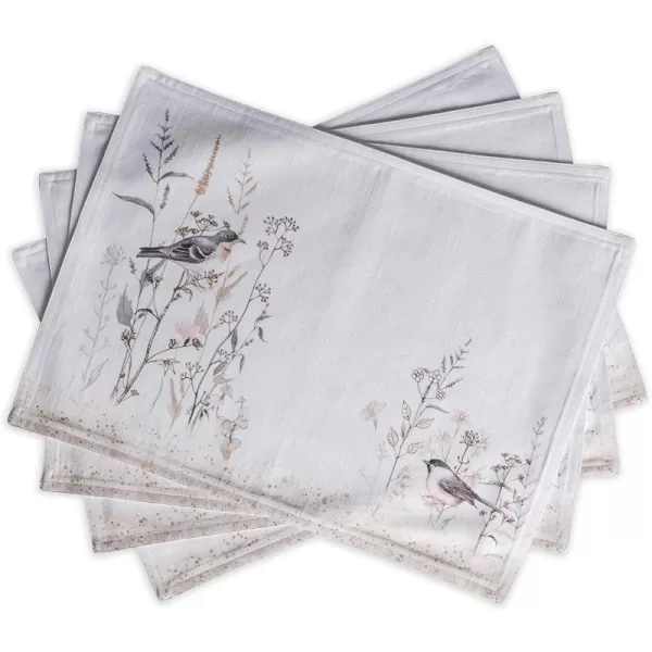 Maison d Hermine Cloth Placemats 100 Cotton Set of 4 Decorative Washable Table Placemat Dining Holidays Buffet Parties amp Wedding Use Summer Picnic  SpringSummer29  Meadow Florals  Brown Set of 4