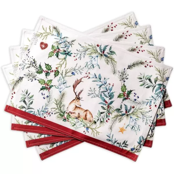 Maison d Hermine Dish Cloth 100 Cotton Set of 3 Quick Drying Dish Towels for Gifts Dining Kitchen Parties amp Tea Versailles  ThanksgivingChristmas13x19 Placemats Set of 4 06  Holly Time