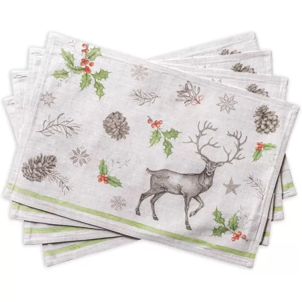 Maison d Hermine Dish Cloth 100 Cotton Set of 3 Quick Drying Dish Towels for Gifts Dining Kitchen Parties amp Tea Versailles  ThanksgivingChristmas13x19 Placemats Set of 4 19  Christmas Dew