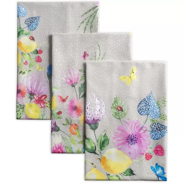 Maison d Hermine Dish Cloth 100 Cotton Set of 3 Quick Drying Dish Towels for Gifts Restaurant Dining Kitchen Parties amp Tea Citrus  SpringSummer21  Jardin Dete  Fog Pack of 3