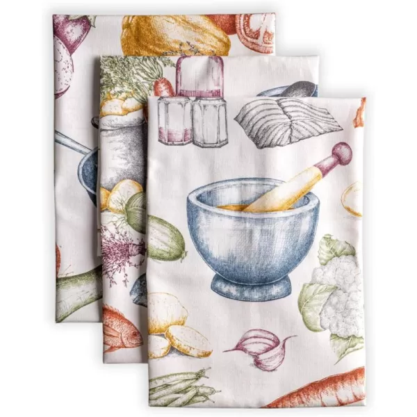 Maison d Hermine Dish Cloth 100 Cotton Set of 3 Quick Drying Dish Towels for Gifts Restaurant Dining Kitchen Parties amp Tea Citrus  SpringSummer34  Gastronomie Pack of 3