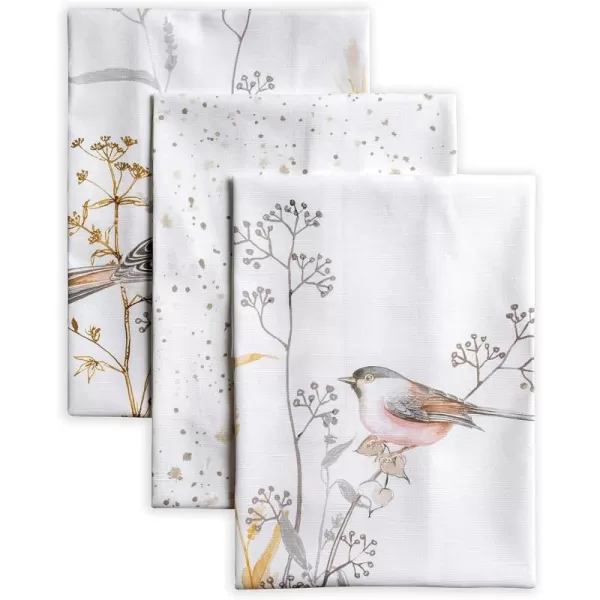 Maison d Hermine Dish Cloth 100 Cotton Set of 3 Quick Drying Dish Towels for Gifts Restaurant Dining Kitchen Parties amp Tea Citrus  SpringSummer35  Meadow Florals  Beige Pack of 3