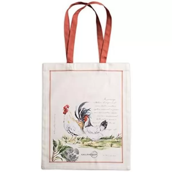 Maison d Hermine Grocery Bag 100 Cotton Reusable Tote Bag for Work Beach Travel Shopping Lunch Perfect for Gifts Men Women Faience05  Campagne  Coq