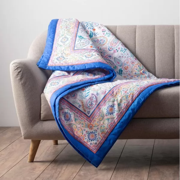 Maison d Hermine Imperfection Cotton Throw Blanket Bohemian Bedding Lightweight and Breathable for Couch Sofa Bed Travel 50x6050x60 13  Indian Floral