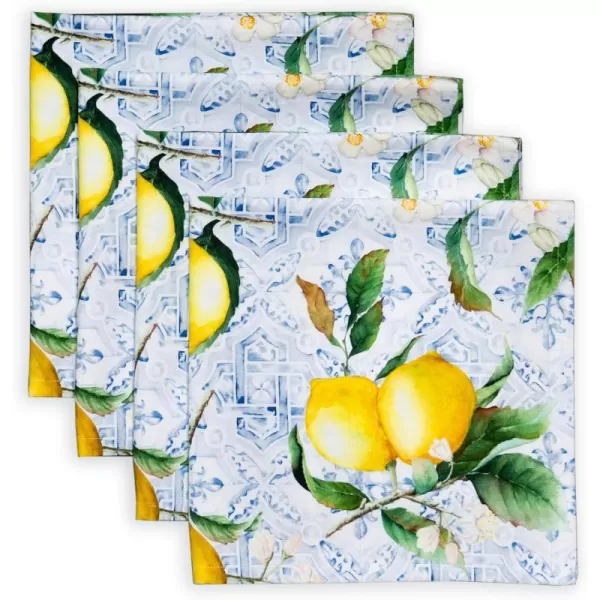 Maison d Hermine Napkin 100 Cotton 20 Inch x 20 Inch Dinner Napkins Decorative Washable Cloth Napkin Set of 4 for Gifts Dining Buffet Parties amp Camping Citrus  SpringSummerCitrus