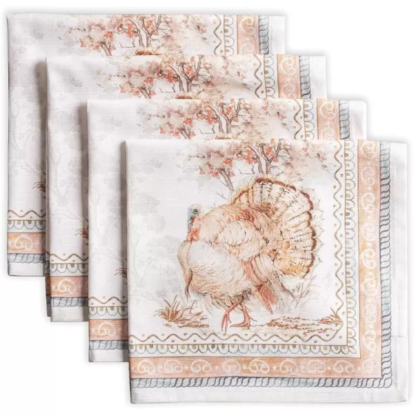 Maison d Hermine Napkin 100 Cotton 20 Inch x 20 Inch Set of 4 Dinner Napkins Decorative Washable Cloth Napkin for Gifts Dining Buffet Parties amp Camping Romane ThanksgivingChristmas29  Giving Thanks