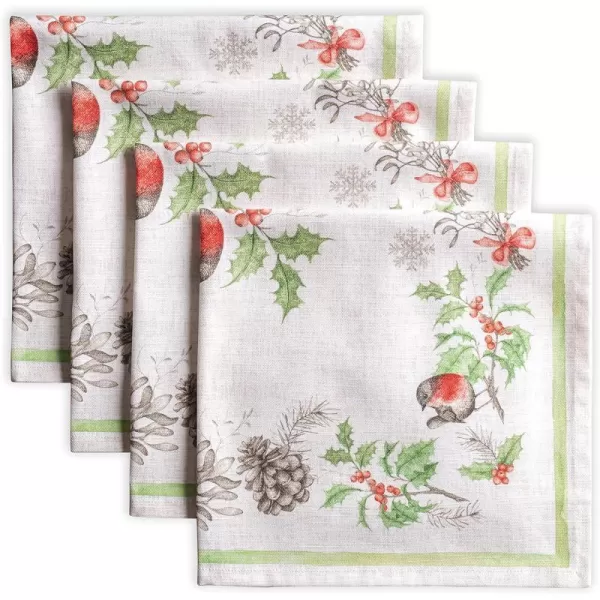 Maison d Hermine Napkin 100 Cotton 20 Inch x 20 Inch Set of 4 Dinner Napkins Decorative Washable Cloth Napkin for Gifts Dining Buffet Party Christmas TraditionThanksgivingChristmas27  Christmas Dew