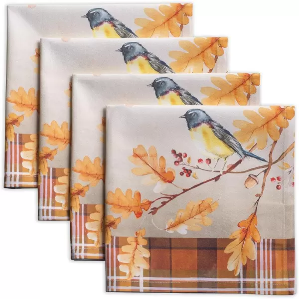 Maison d Hermine Napkin 100 Cotton 20 Inch x 20 Inch Set of 4 Dinner Napkins Decorative Washable Cloth Napkin for Gifts Dining Buffet Party Christmas TraditionThanksgivingChristmas19  Oak Leaves