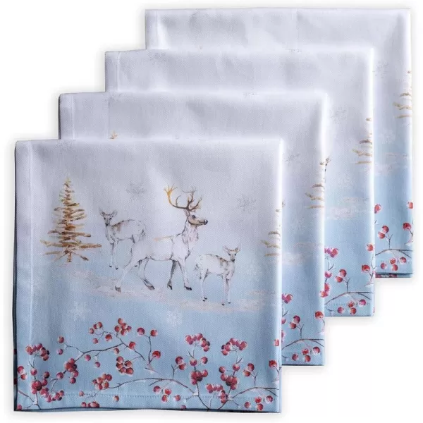 Maison d Hermine Napkin 100 Cotton 20 Inch x 20 Inch Set of 4 Dinner Napkins Decorative Washable Cloth Napkin for Gifts Dining Buffet Party Christmas TraditionThanksgivingChristmas20  Fairytale Forest