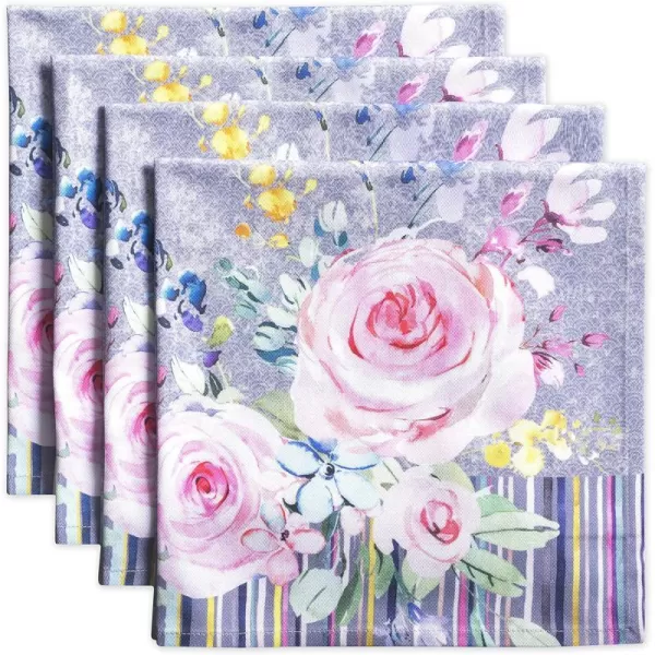 Maison d Hermine Napkins 20x20 100 Cotton Decorative Washable Table Cloth Napkin for Gifts Kitchen Party Wedding Restaurant amp Camping Indian Floral  SpringSummer Set of 431  Sweet Rose Lavender 20x20