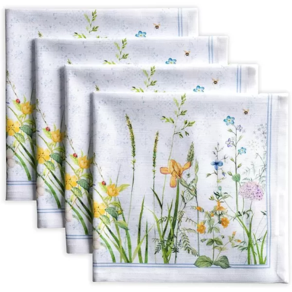 Maison d Hermine Napkins 20x20 100 Cotton Decorative Washable Table Cloth Napkin for Gifts Kitchen Party Wedding Restaurant amp Camping Indian Floral  SpringSummer Set of 405  Fleurs De Mai 20x20