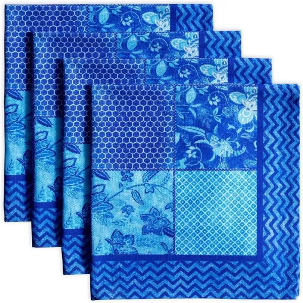 Maison d Hermine Napkins 20x20 100 Cotton Decorative Washable Table Cloth Napkin for Gifts Kitchen Party Wedding Restaurant amp Camping Indian Floral  SpringSummer Set of 438  Indigo Love 20x20