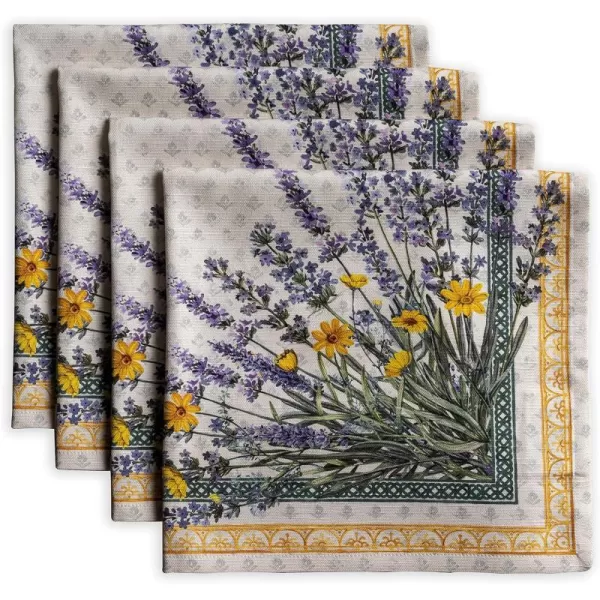 Maison d Hermine Napkins 20x20 100 Cotton Decorative Washable Table Cloth Napkin for Gifts Kitchen Party Wedding Restaurant amp Camping Indian Floral  SpringSummer Set of 408  Fanny Lavender 20x20