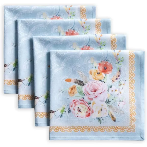 Maison d Hermine Napkins 20x20 100 Cotton Decorative Washable Table Cloth Napkin for Gifts Kitchen Party Wedding Restaurant amp Camping Indian Floral  SpringSummer Set of 422  Ibiza 20x20