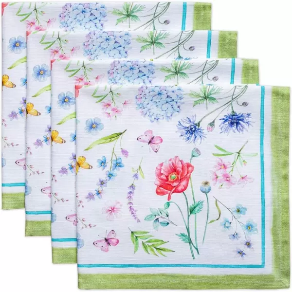 Maison d Hermine Napkins 20x20 100 Cotton Decorative Washable Table Cloth Napkin for Gifts Kitchen Party Wedding Restaurant amp Camping Indian Floral  SpringSummer Set of 423  Just Floral 20x20