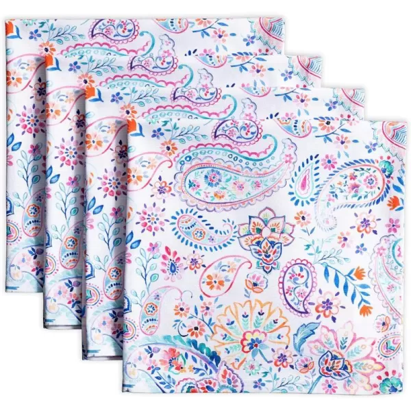 Maison d Hermine Napkins 20x20 100 Cotton Decorative Washable Table Cloth Napkin for Gifts Kitchen Party Wedding Restaurant amp Camping Indian Floral  SpringSummer Set of 437  Indian Floral 20x20