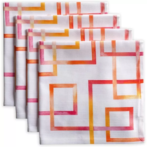 Maison d Hermine Napkins 20x20 100 Cotton Decorative Washable Table Cloth Napkin for Gifts Kitchen Party Wedding Restaurant amp Camping Indian Floral  SpringSummer Set of 444  Summer Maze 20x20