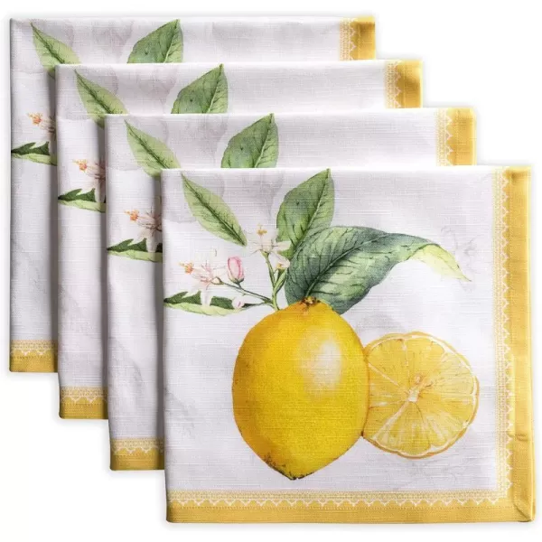 Maison d Hermine Napkins 20x20 100 Cotton Decorative Washable Table Cloth Napkin for Gifts Kitchen Party Wedding Restaurant amp Camping Indian Floral  SpringSummer Set of 404  Limoncello 20x20