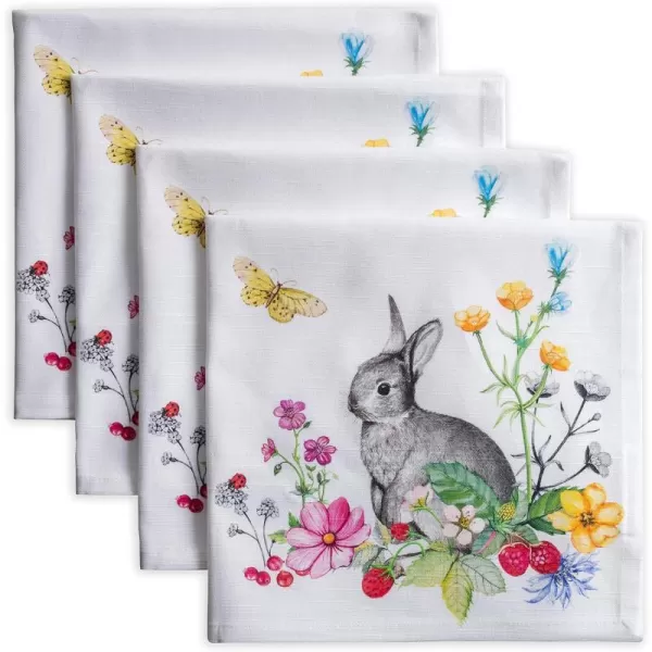 Maison d Hermine Napkins 20x20 100 Cotton Decorative Washable Table Cloth Napkin for Gifts Kitchen Party Wedding Restaurant amp Camping Indian Floral  SpringSummer Set of 410  Printemps 20x20