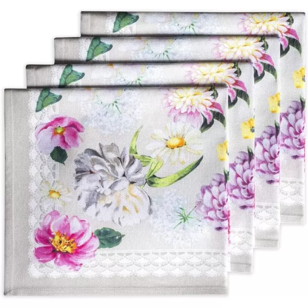 Maison d Hermine Napkins 20x20 100 Cotton Decorative Washable Table Cloth Napkin for Gifts Kitchen Party Wedding Restaurant amp Camping Indian Floral  SpringSummer Set of 434  Pivoine 20x20