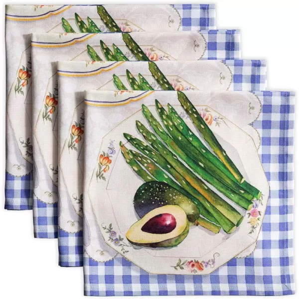 Maison d Hermine Napkins 20x20 100 Cotton Decorative Washable Table Cloth Napkin for Gifts Kitchen Party Wedding Restaurant amp Camping Indian Floral  SpringSummer Set of 445  Gourmand 20x20