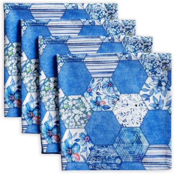 Maison d Hermine Napkins 20x20 100 Cotton Decorative Washable Table Cloth Napkin for Gifts Kitchen Party Wedding Restaurant amp Camping Indian Floral  SpringSummer Set of 447  Summer Blues 20x20