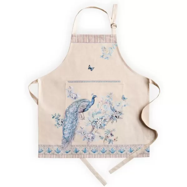 Maison d Hermine Premium 100 Combed Cotton Kitchen Apron with an Adjustable Neck with Long Ties for Women Men ChefPeacock Uthopia  Sandy Beach