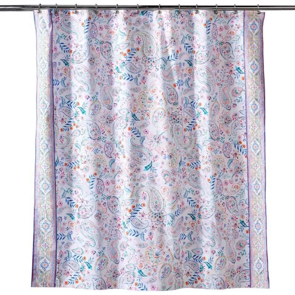 Maison d Hermine Shower Curtain 100 Cotton One Panel 70x72 Darkening Bath Shower Curtains Easy Hanging with 12 Button Holes for Bathrooms Tropiques19  Indian Floral
